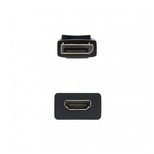 ADAPTADOR DISPLAYPORT A HDMI NANOCABLE MACHO-HEMBRA 15CM NEGRO