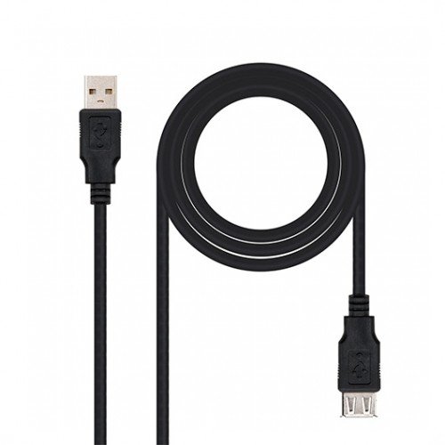 CABLE ALARGADOR NANOCABLE USB-A 2.0 A USB-A 2.0 1.8M NEGRO MACHO-HEMBRA
