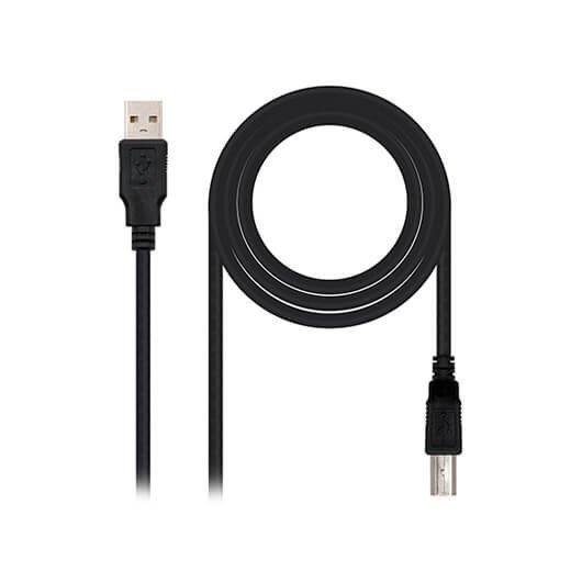 CABLE IMPRESORA NANOCABLE USB-A 2.0 A USB-B 2.0 1M NEGRO MACHO-MACHO