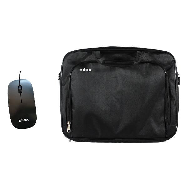 MALETIN NILOX ESSENTIAL 2 + MOUSE RATON PARA PORTATIL 15.6" NEGRO