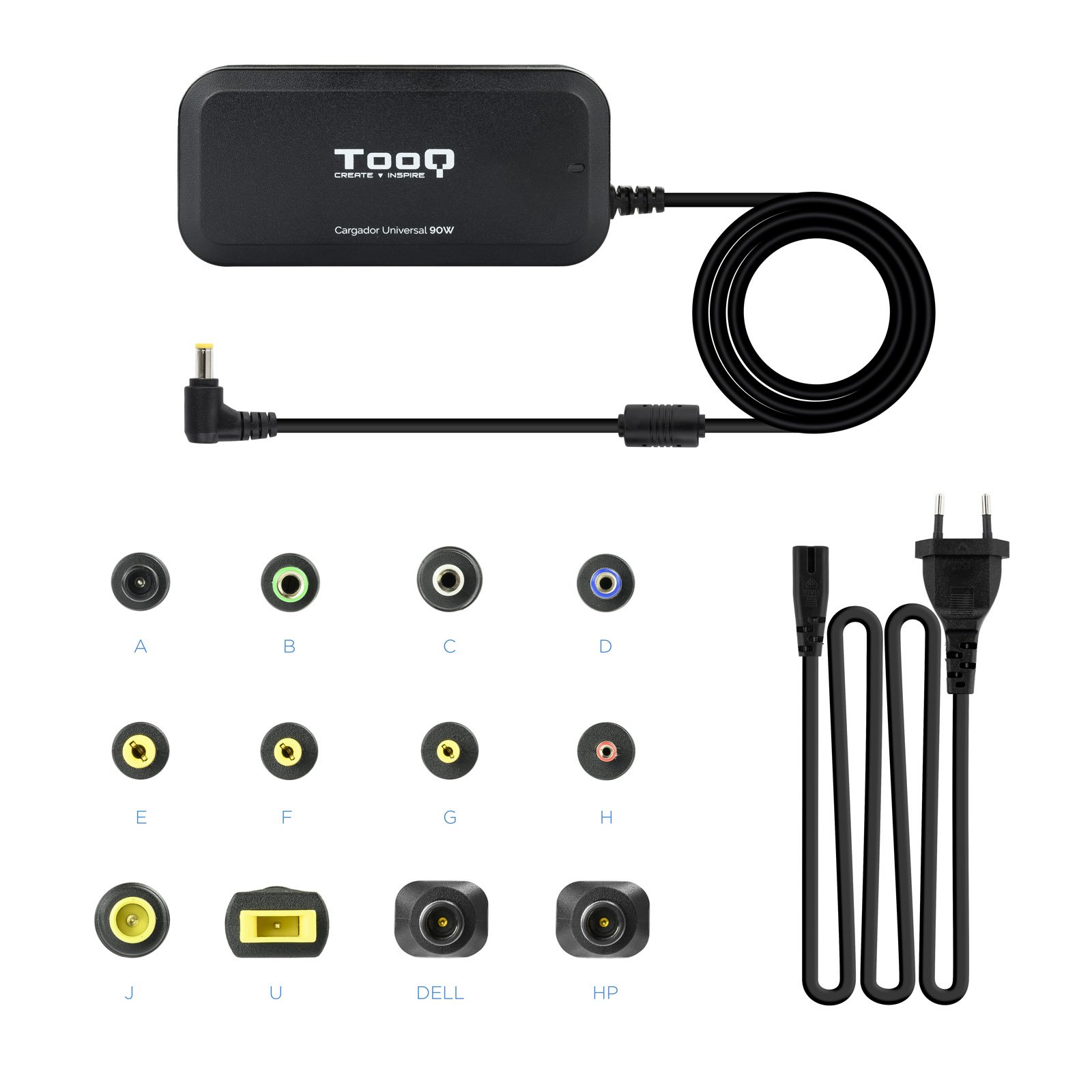 CARGADOR PORTATIL UNIVERSAL TOOQ TQLC-90BS02M 90W 1 X USB 12C NEGRO