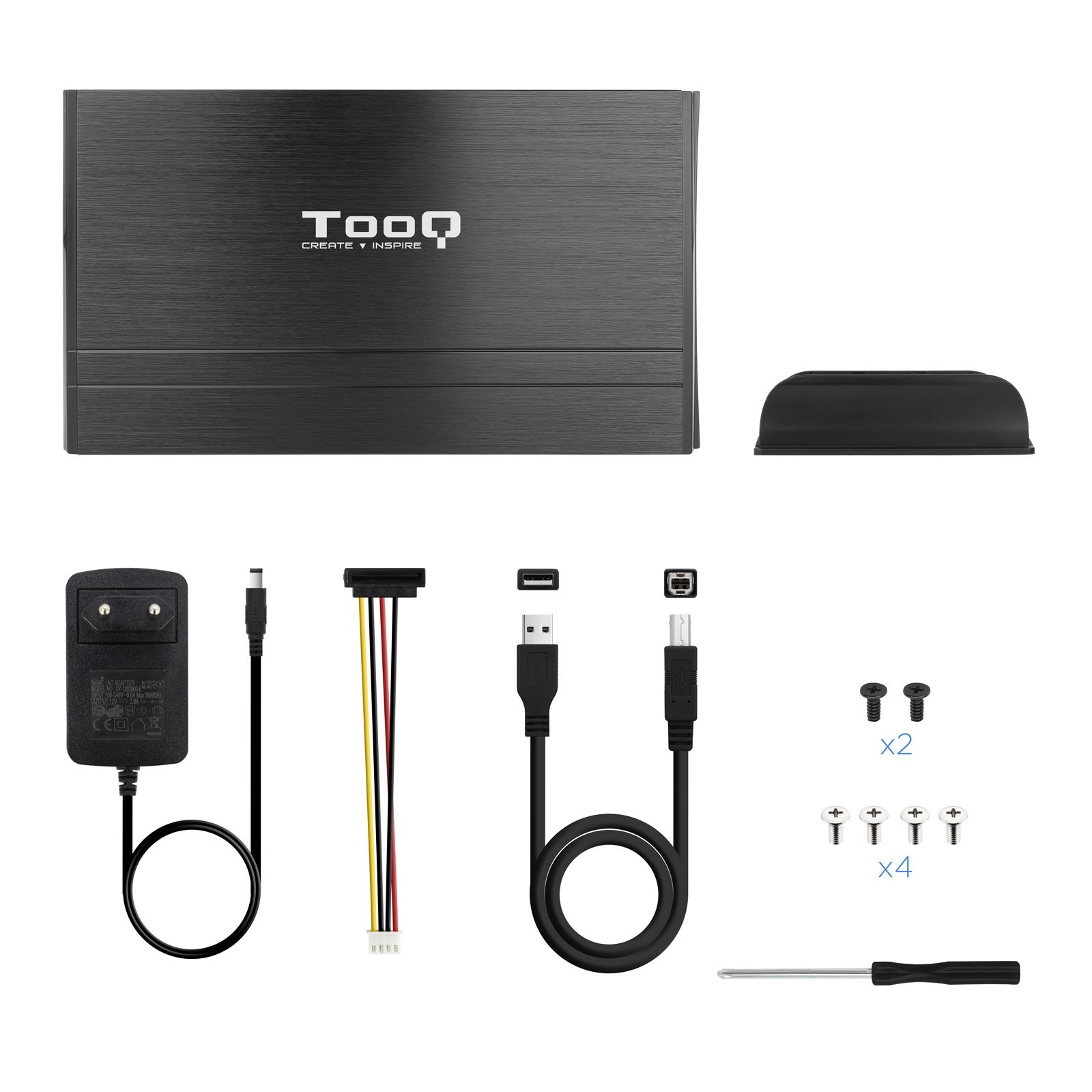 CAJA EXTERNA TOOQ TQE-3520B PARA HDD 3.5" SATA / IDE USB 2.0 NEGRO