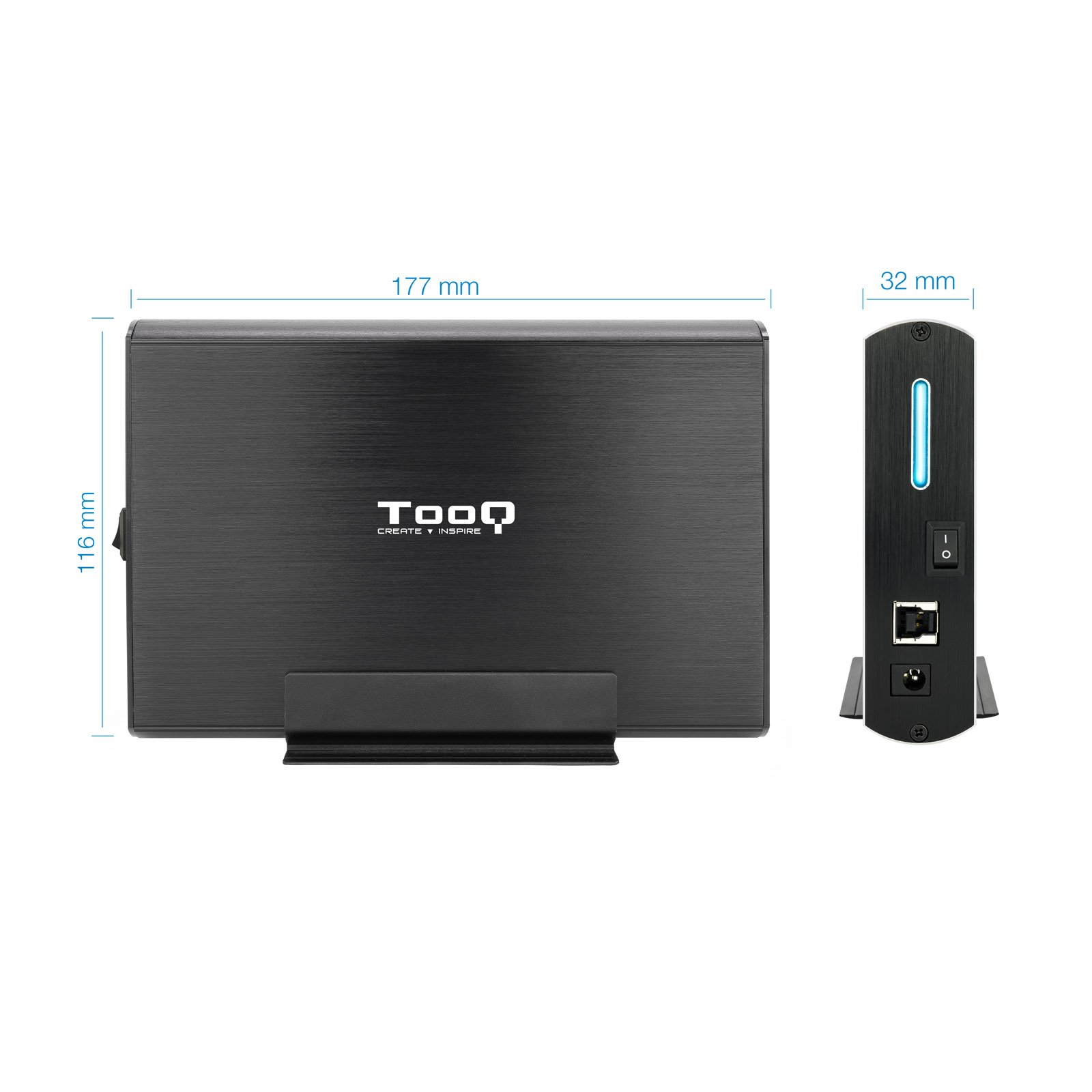 CAJA EXTERNA TOOQ TQE-3531B 3.5" SATA USB 3.0 NEGRO