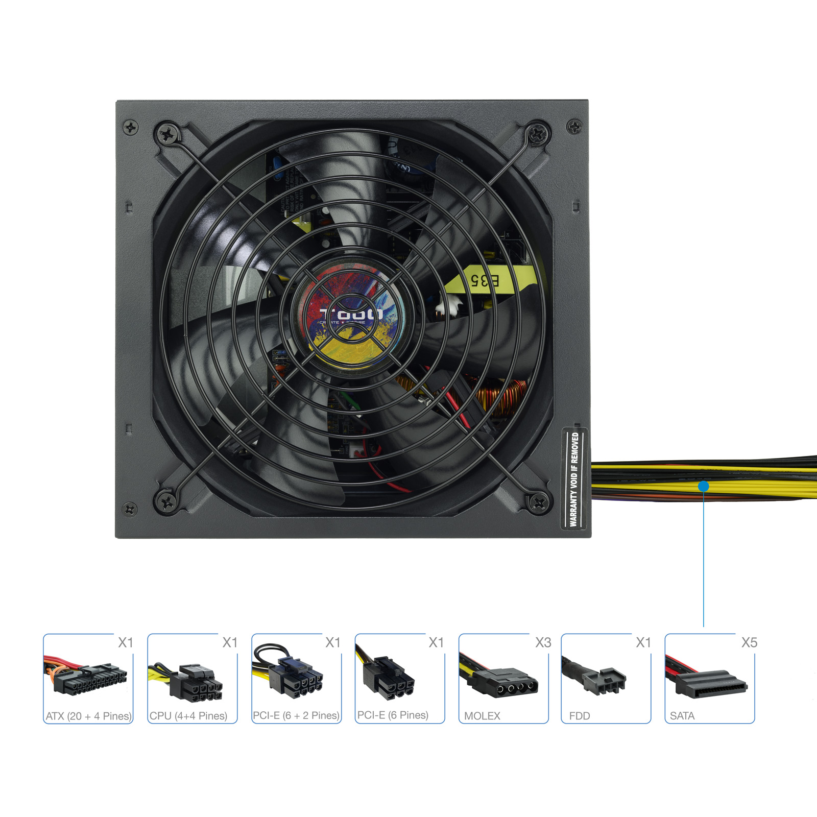 FUENTE DE ALIMENTACION TOOQ TQAPOLO-600SP ATX 600W