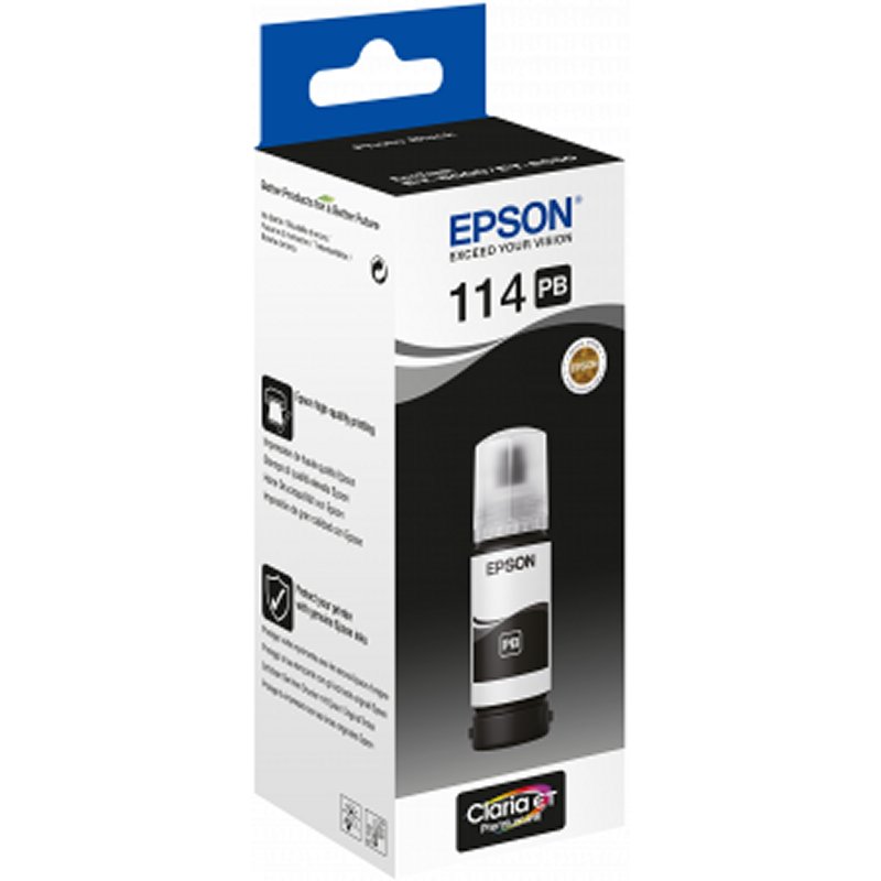 BOTELLA TINTA EPSON ECOTANK 114 NEGRO FOTO 70ML