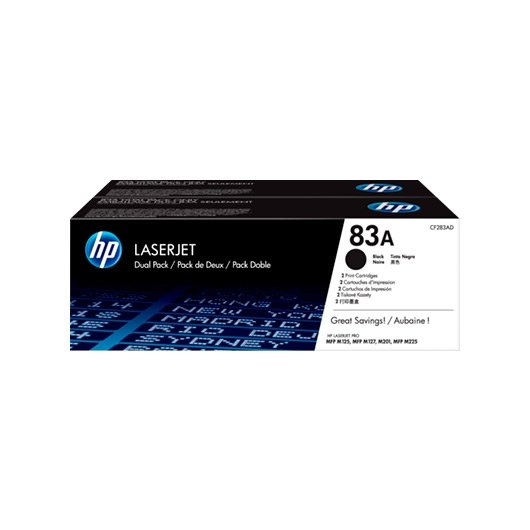 TONER HP ORIGINAL LASERJET 83A BLACK PACK-2 CF283AD