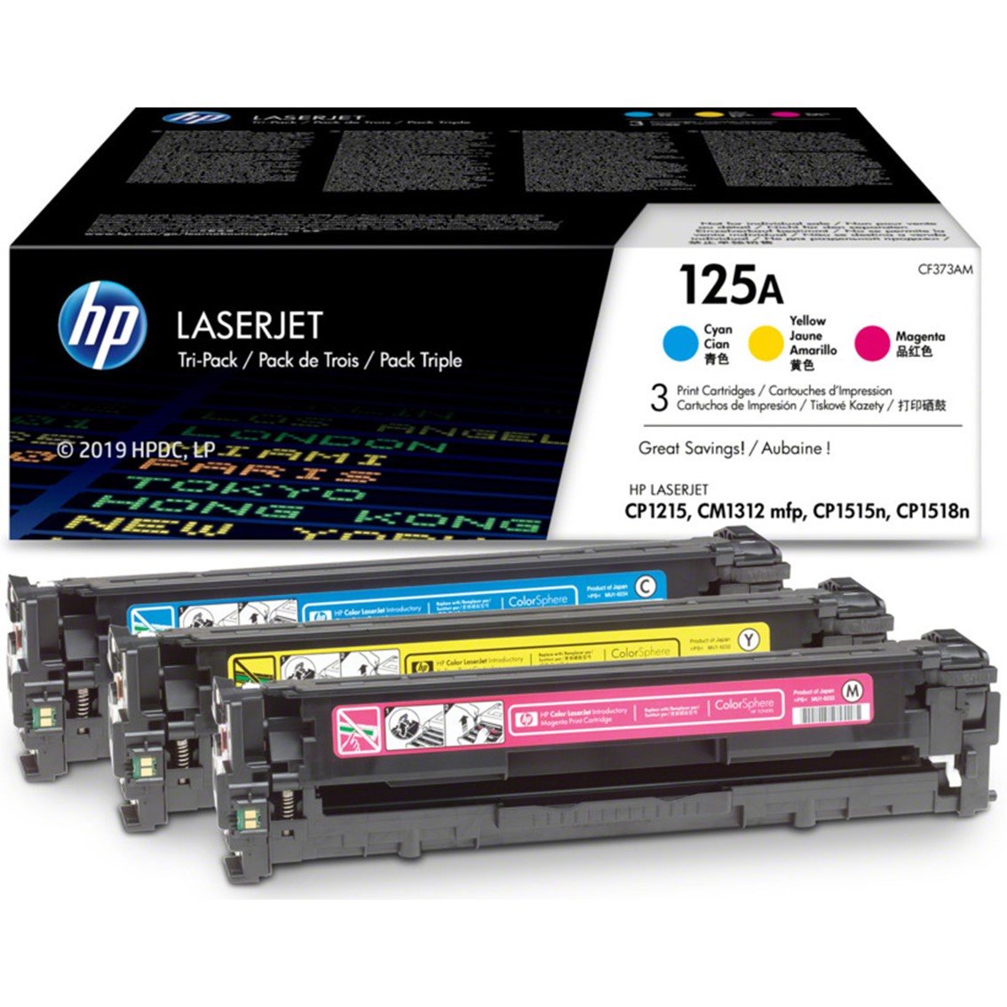 MULTIPACK TONER HP ORIGINAL LASERJET 125 CF373AM CMY