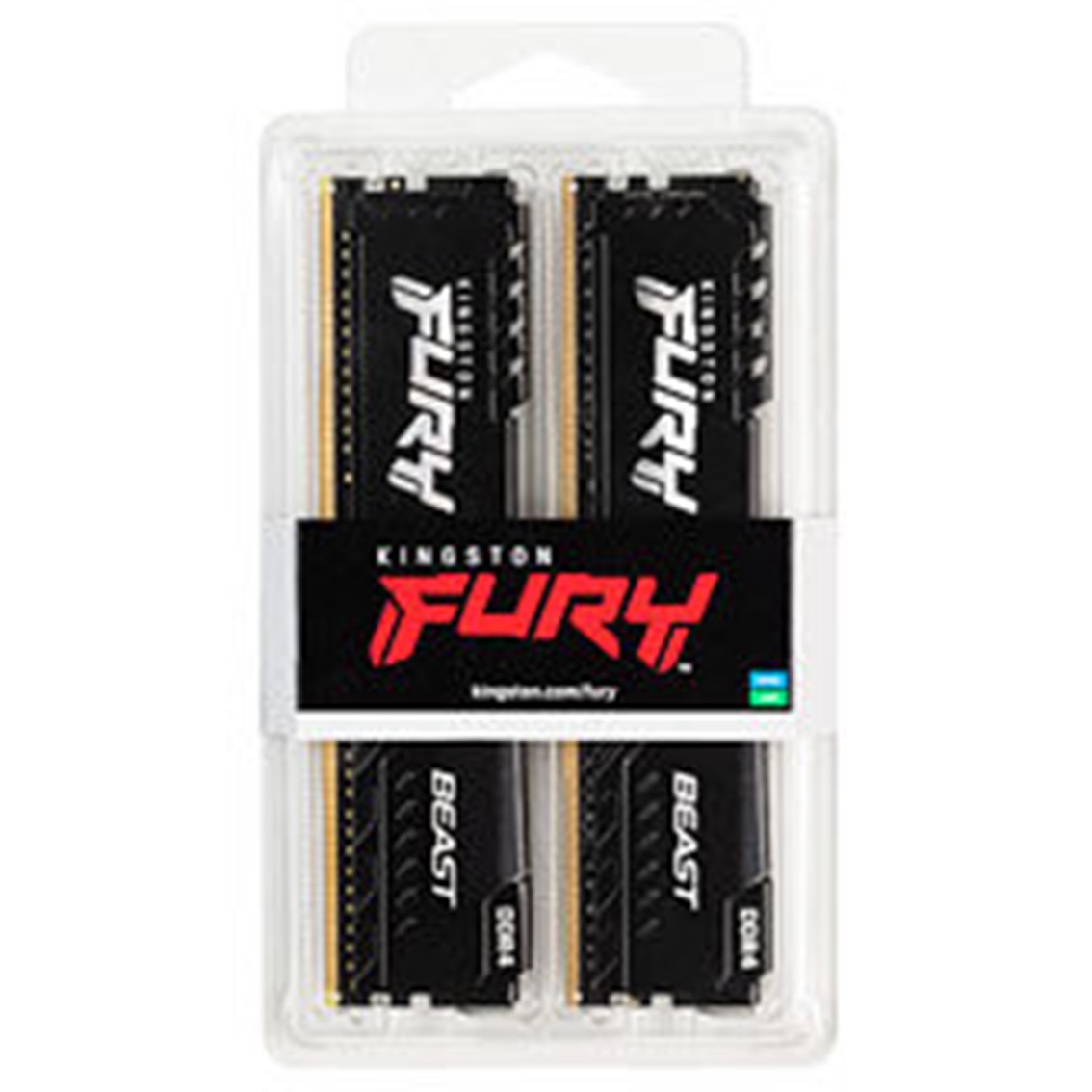 MEMORIA RAM DDR4 32GB 2X16GB KINGSTON / 3200MHZ / PC4-25600 / FURY BEAST / NEGRO