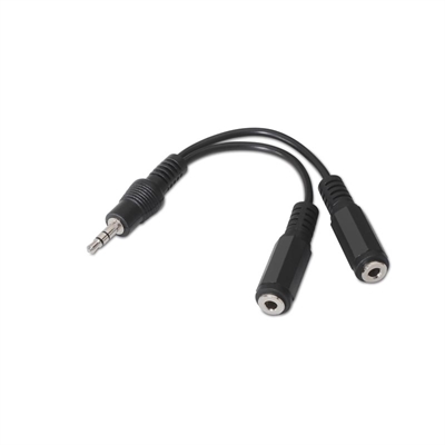 CABLE AUDIO NANOCABLE 1 X JACK 3.5MM A 2 X JACK 3.5MM/ MACHO-HEMBRA/ 15CM