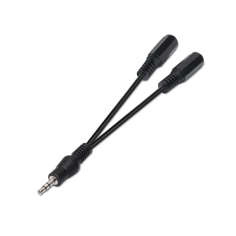 CABLE AUDIO NANOCABLE 1 X JACK 3.5MM A 2 X JACK 3.5MM/ MACHO-HEMBRA/ 15CM