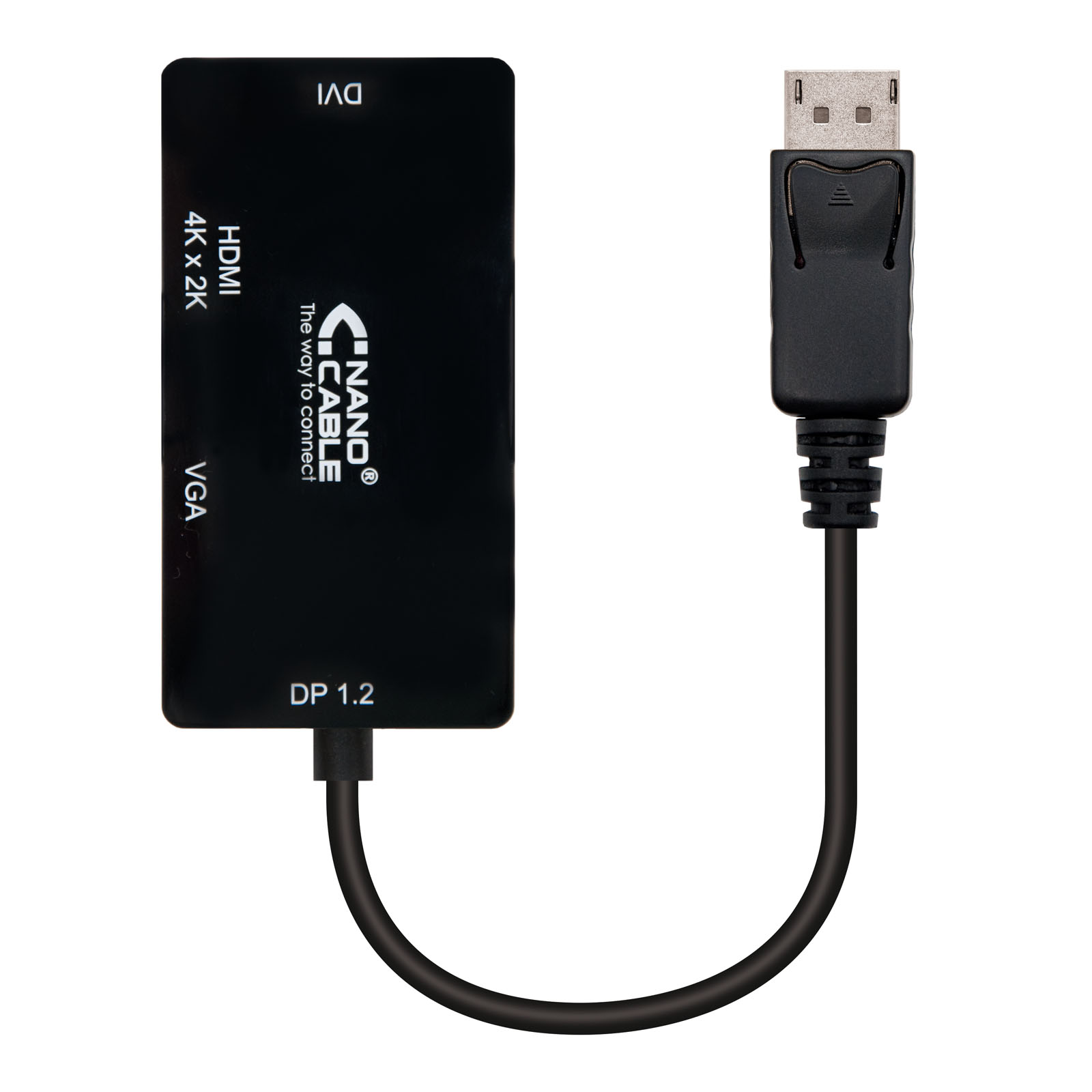 CONVERSOR DISPLAYPORT A VGA/DVI/HDMI NANOCABLE 15CM/ MACHO-HEMBRA