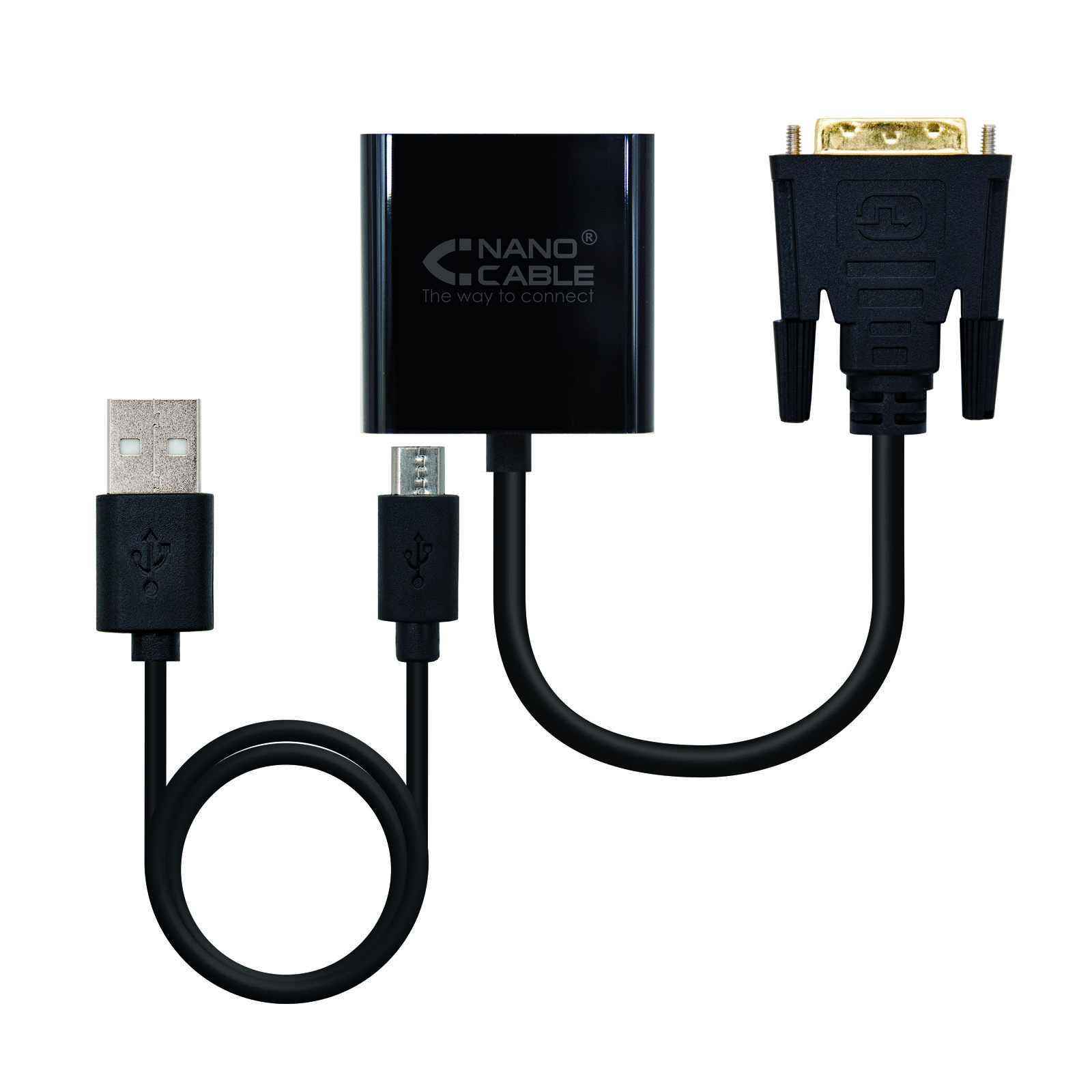 CABLE NANOCABLE CONVERSOR DVI 24+1 A VGA MACHO-HEMBRA 10CM NEGRO