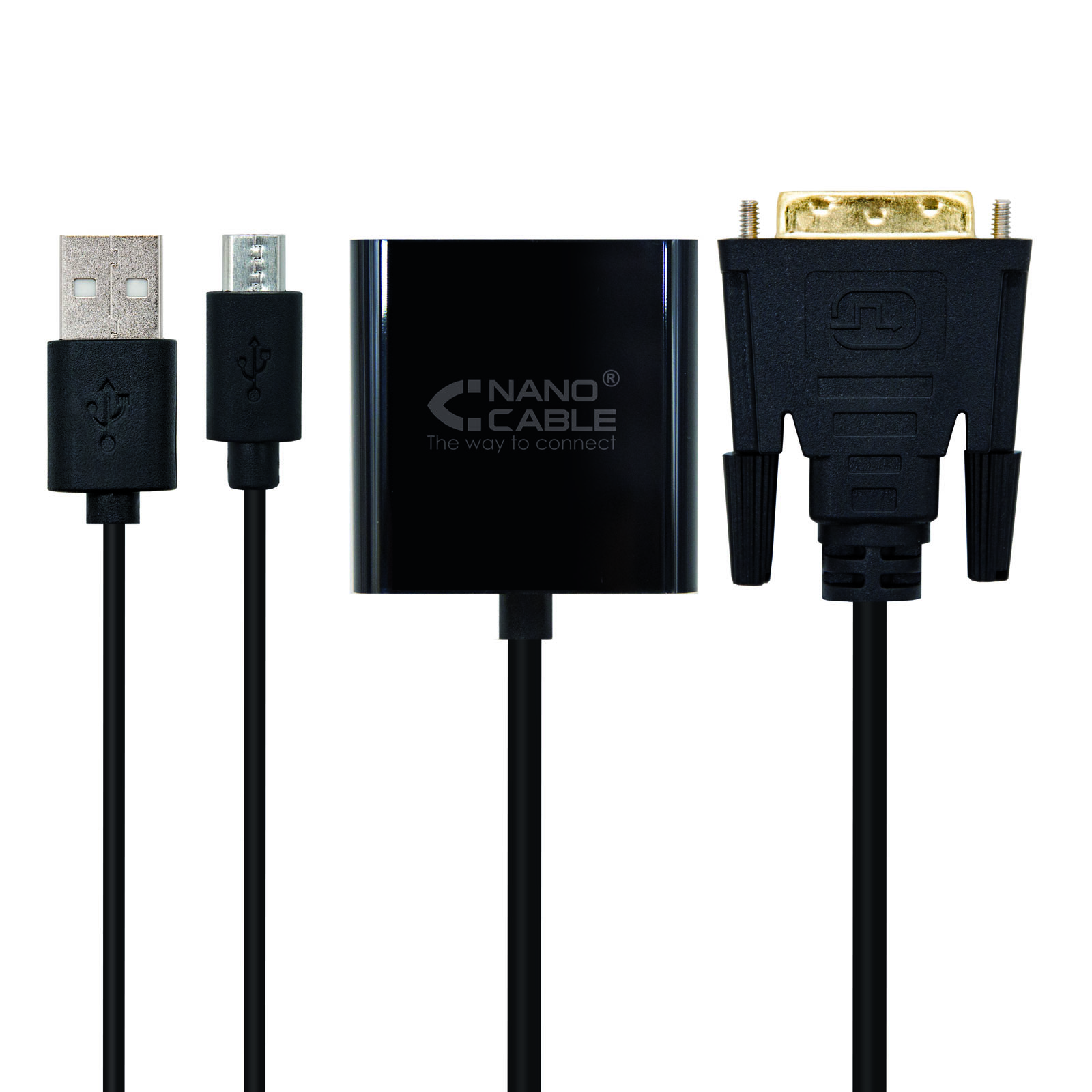 CABLE NANOCABLE CONVERSOR DVI 24+1 A VGA MACHO-HEMBRA 10CM NEGRO