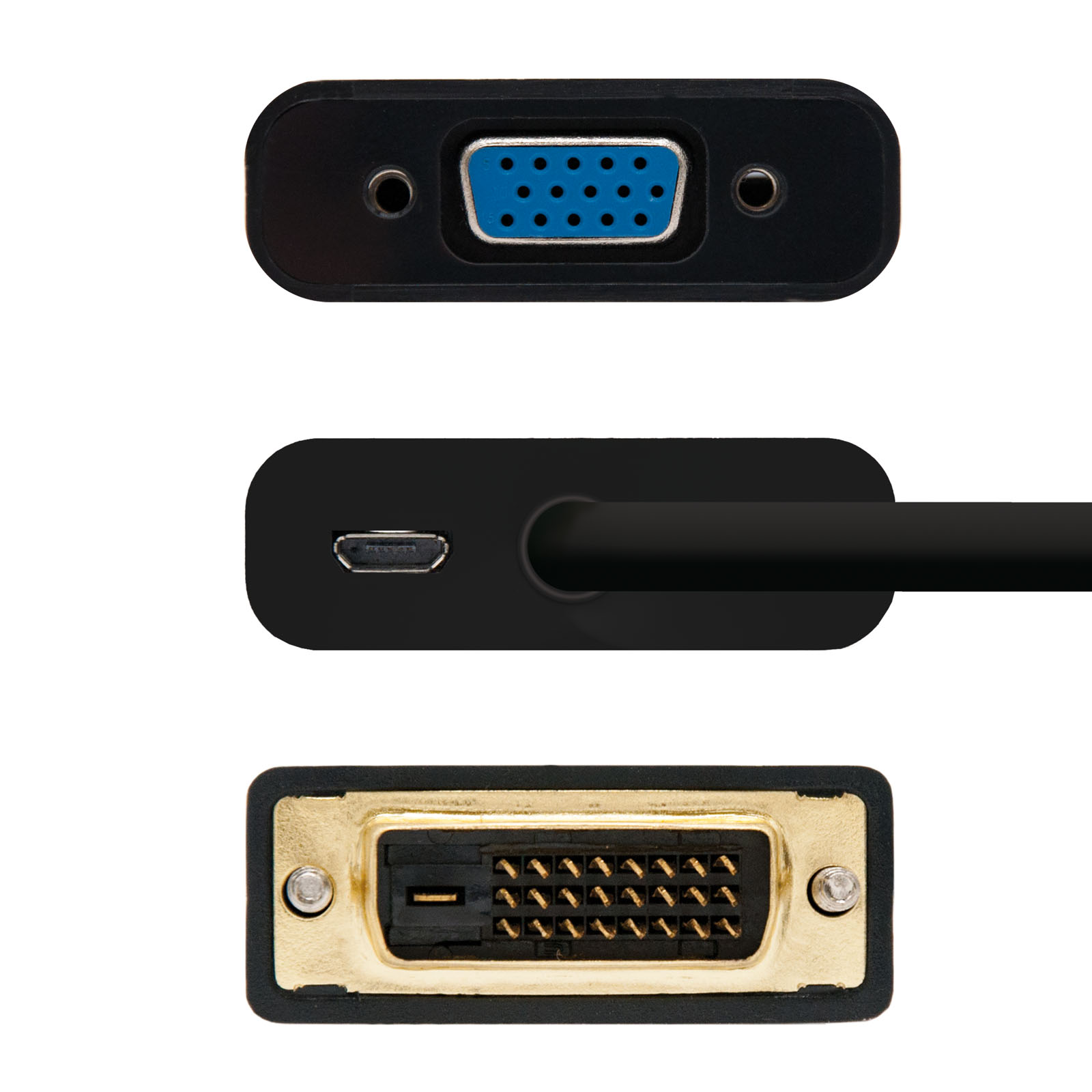 CABLE NANOCABLE CONVERSOR DVI 24+1 A VGA MACHO-HEMBRA 10CM NEGRO