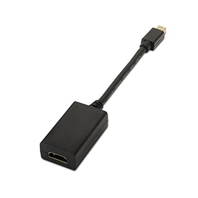 CABLE NANOCABLE CONVERSOR MINIDISPLAY PORT A HDMI MACHO-HEMBRA 15CM NEGRO