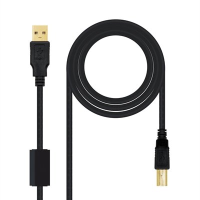CABLE USB 2.0 TIPO A USB TIPO B NANOCABLE 3M NEGRO MACHO-MACHO IMPRESORA