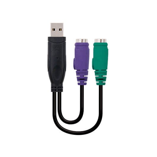 ADAPTADOR USB A 2 X PS/2 NANOCABLE 15CM/ MACHO-HEMBRA/ NEGRO