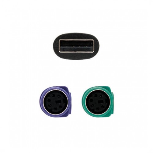 ADAPTADOR USB A 2 X PS/2 NANOCABLE 15CM/ MACHO-HEMBRA/ NEGRO