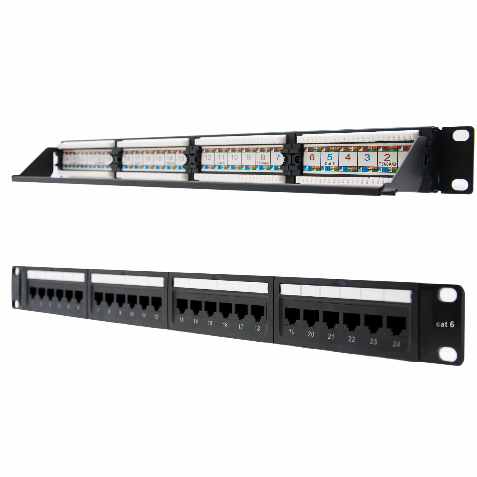 PANEL DE PARCHEO NANOCABLE 24 PUERTOS RJ45 CAT.6 UTP 19"