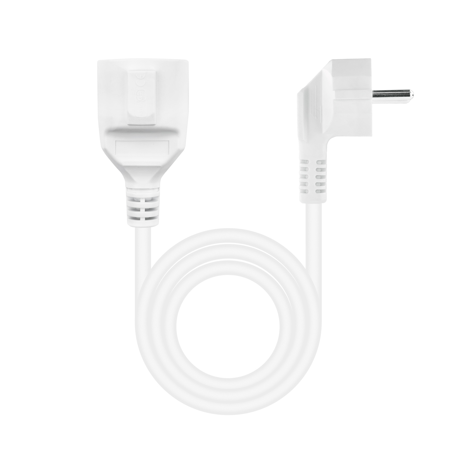 CABLE DE ALIMENTACION SCHUKO NANOCABLE 5M/ MACHO-HEMBRA/ BLANCO