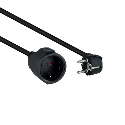 CABLE DE ALIMENTACION SCHUKO NANOCABLE 3M/ MACHO-HEMBRA/ NEGRO
