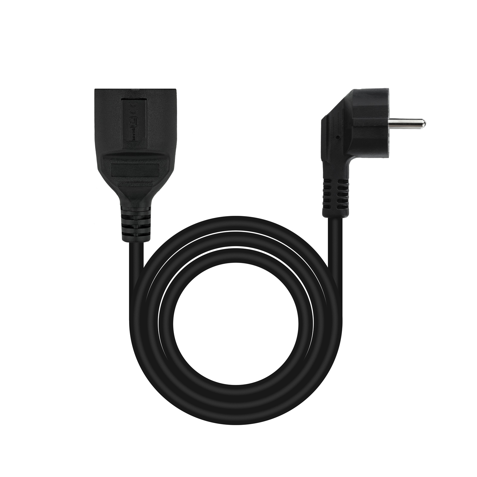 CABLE DE ALIMENTACION SCHUKO NANOCABLE 3M/ MACHO-HEMBRA/ NEGRO
