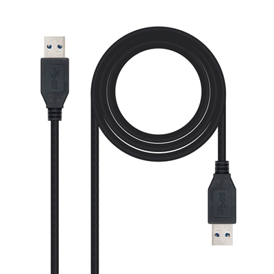 CABLE USB 3.0 TIPO A NANOCABLE 1M/ MACHO-MACHO/ NEGRO