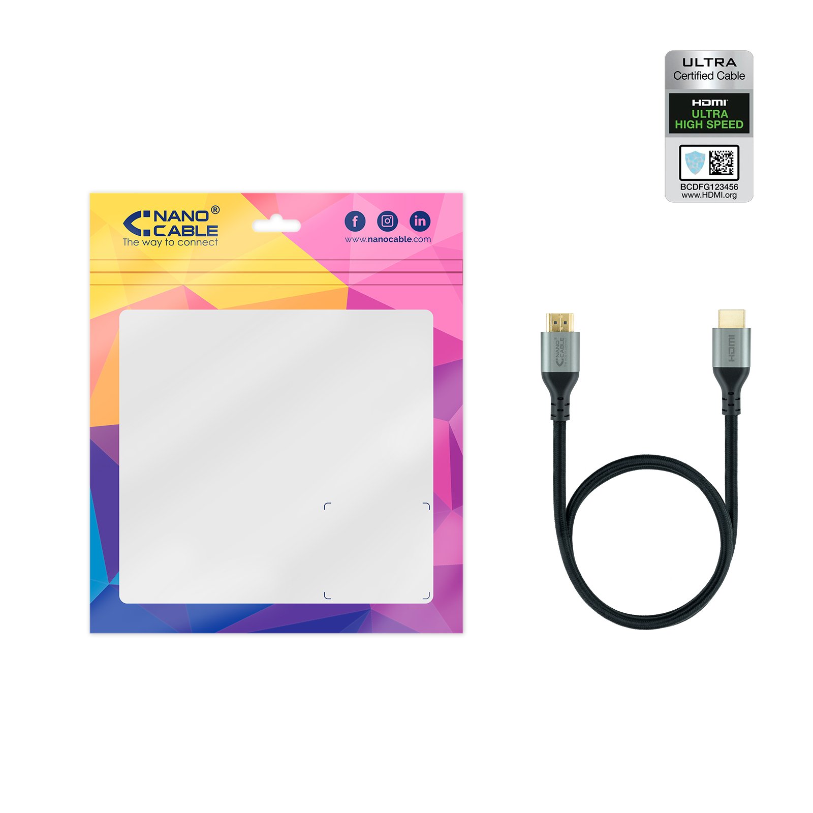 CABLE HDMI 2.1 NANOCABLE 1M/ MACHO-MACHO/ NEGRO