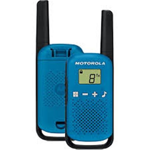 WALKIE TALKIE MOTOROLA TLKR-T42 BLUE PACKS 2 PMR446/ 8KM/ 16CANALES/ 500MW/ CLIP CINTURON