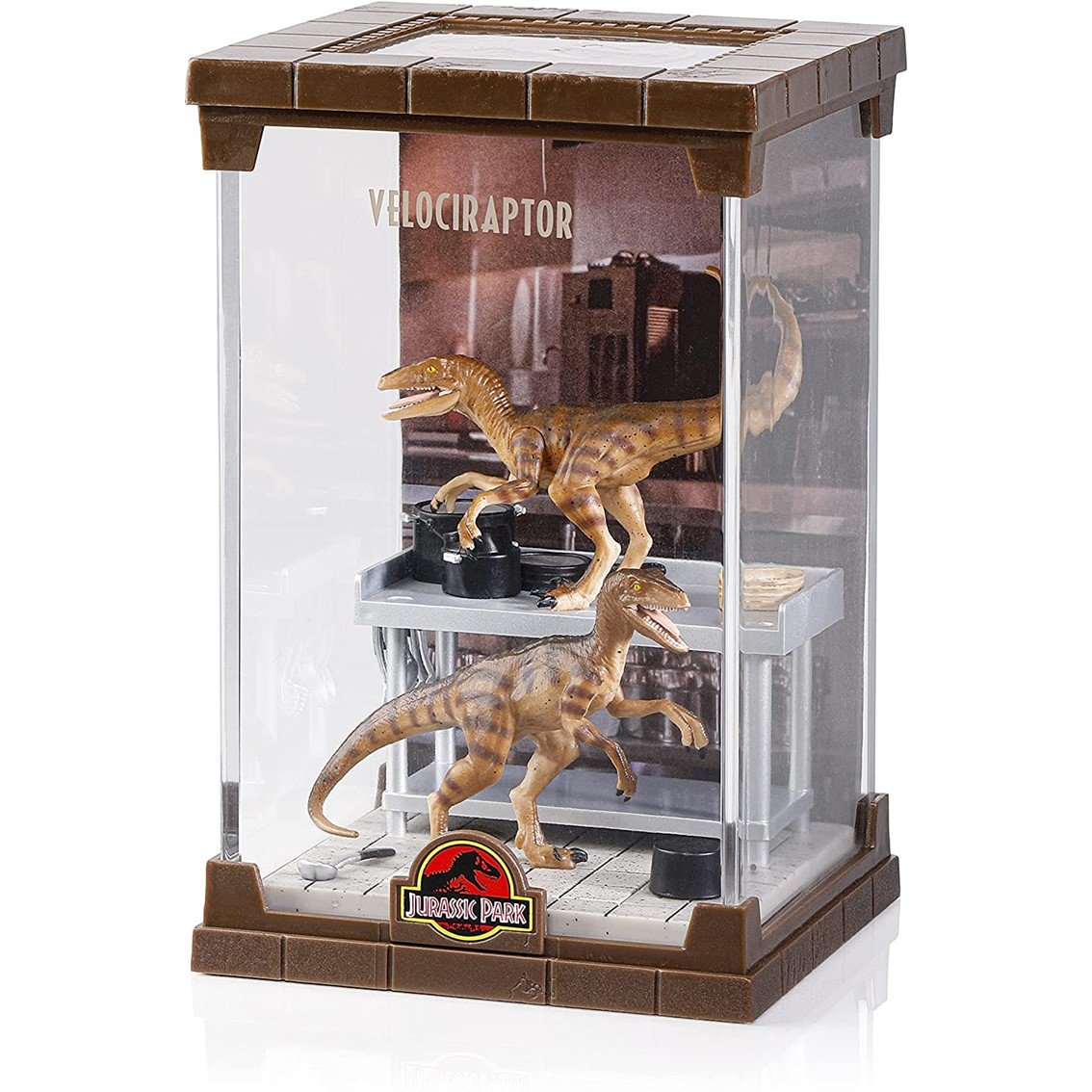 FIGURA THE NOBLE COLLECTION JURASSIC PARK VELOCIRAPTOR BENDYFIG DIORAMA