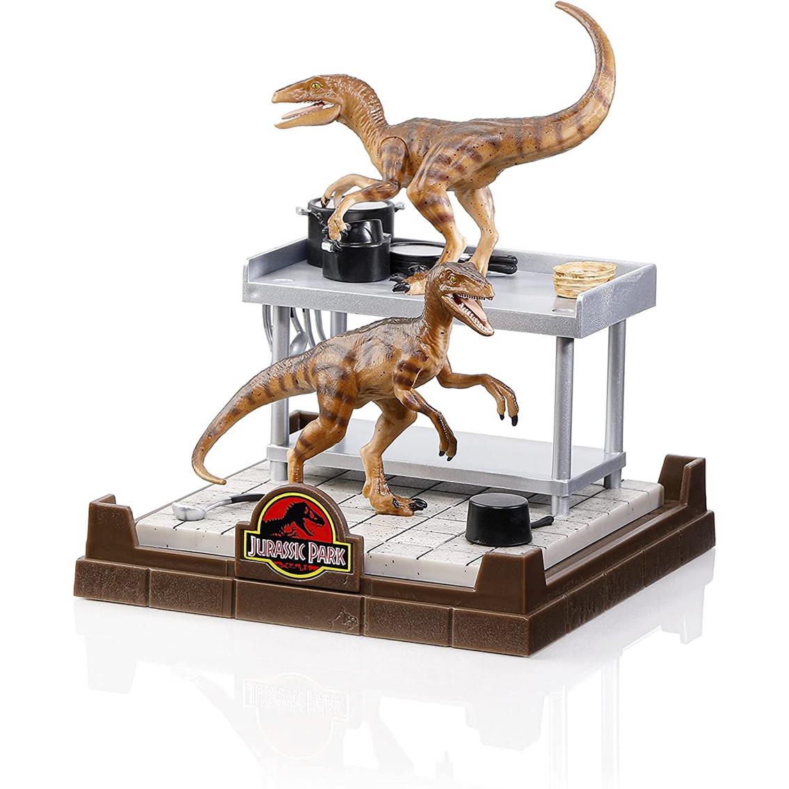 FIGURA THE NOBLE COLLECTION JURASSIC PARK VELOCIRAPTOR BENDYFIG DIORAMA