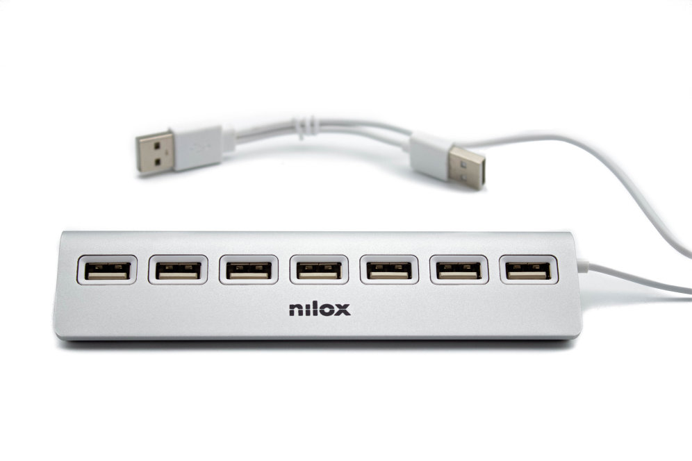 HUB NILOX 7 X USB 2.0 ALUMINIO