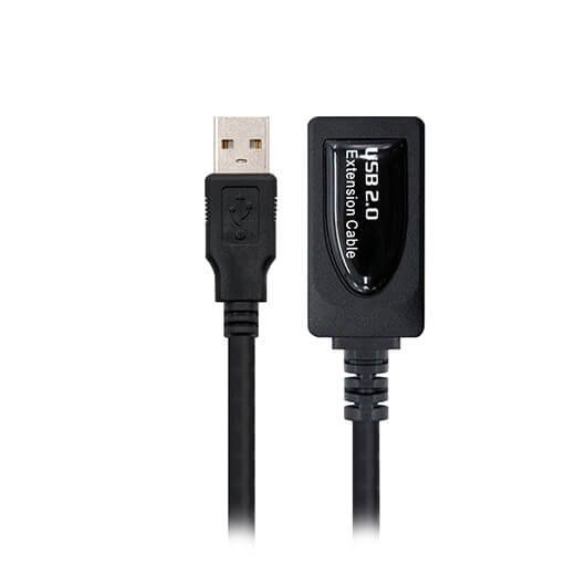 CABLE AMPLIFICADOR DE SEÑAL USB NANOCABLE MACHO A HEMBRA NEGRO 5m