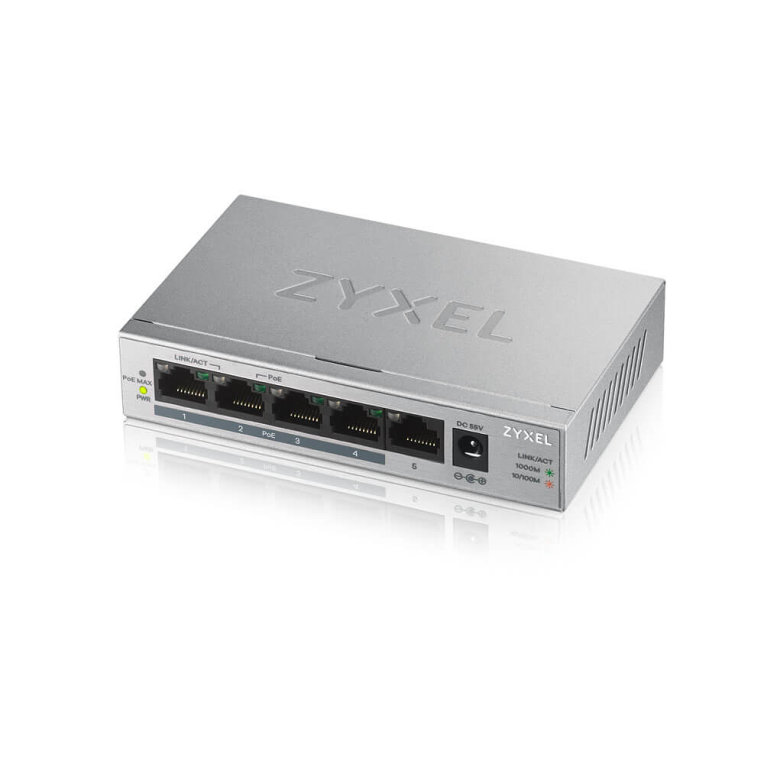 SWITCH 5 PUERTOS ZYXEL / FULL DUPLEX 10/100/1000 POE GS1005HP