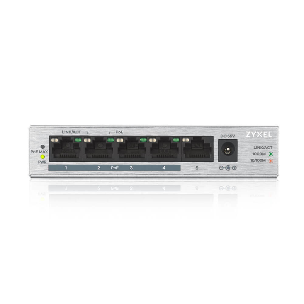 SWITCH 5 PUERTOS ZYXEL / FULL DUPLEX 10/100/1000 POE GS1005HP