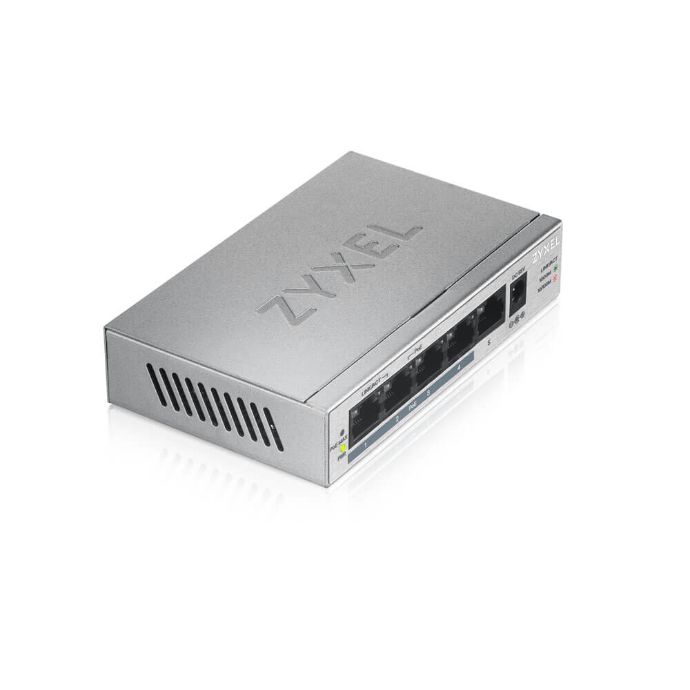SWITCH 5 PUERTOS ZYXEL / FULL DUPLEX 10/100/1000 POE GS1005HP