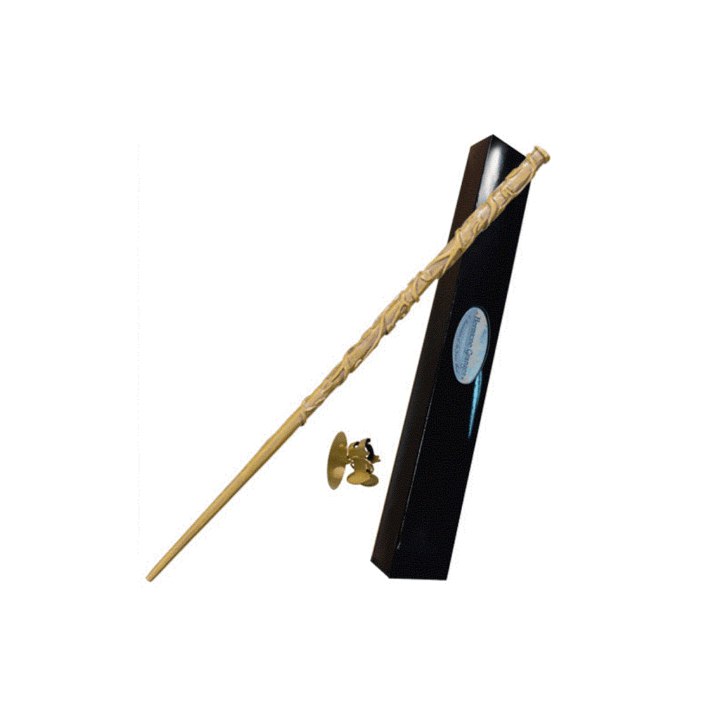 REPLICA THE NOBLE COLLECTION HARRY POTTER HERMIONE GRANGER VARITA CON CAJA Y PLACA DE IDENTIFICACION