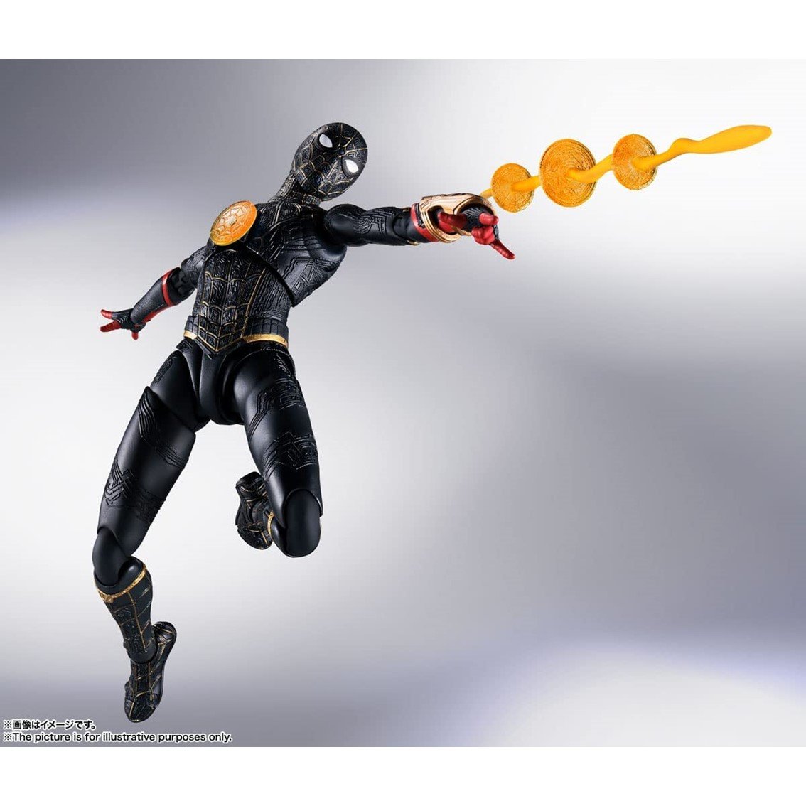 FIGURA TAMASHII NATIONS MARVEL SPIDER-MAN NO WAY HOME SPIDER-MAN TRAJE NEGRO & DORADO SH FIGUARTS