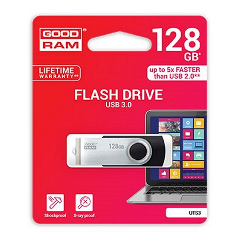 MEMORIA USB 3.0 GOODRAM 128GB UTS3 NEGRO