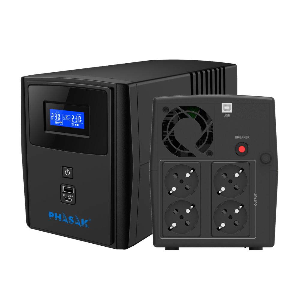 SAI UPS PHASAK 1200VA SIRIUS PH 7312 INTERACTIVO 1.26KVA
