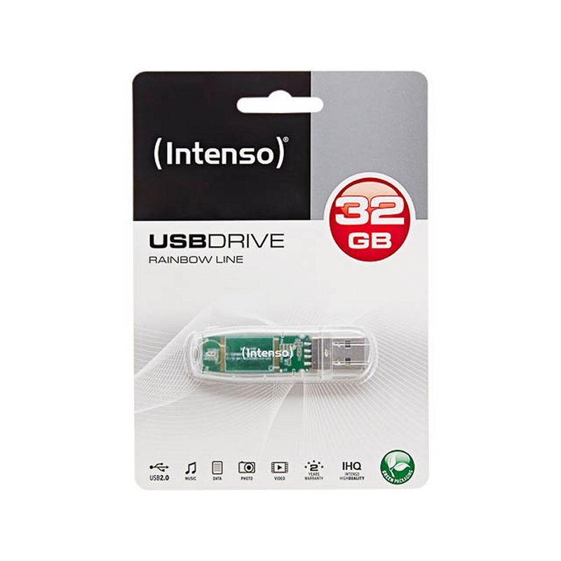 MEMORIA USB 2.0 INTENSO RAINBOW 32GB TRANSPARENTE