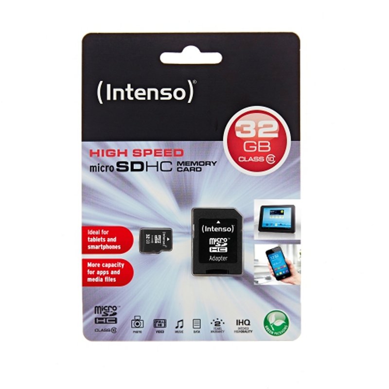 TARJETA MEMORIA MICRO SD INTENSO 32GB CL10 + ADAPTADOR SD