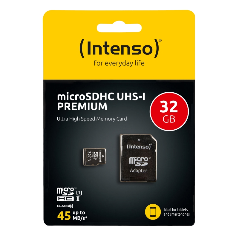 TARJETA MEMORIA MICRO SD INTENSO 32GB UHS-I CL10 + ADAPTADOR SD