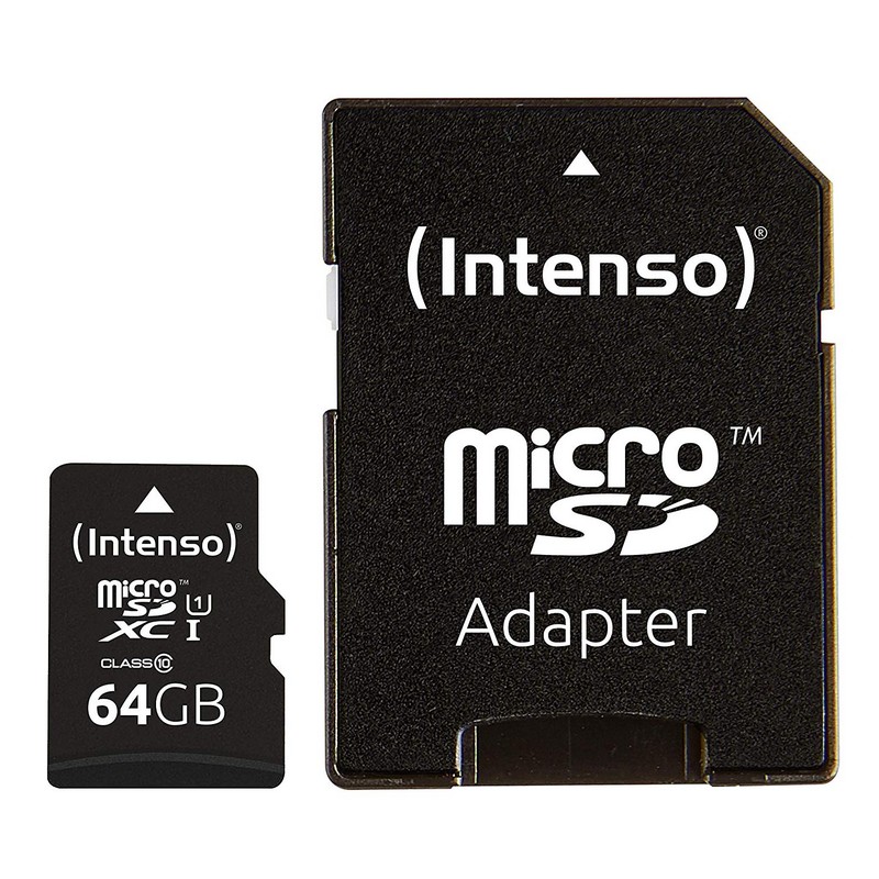 TARJETA MEMORIA MICRO SD INTENSO 64GB PROFESIONAL V30 + ADAPTADOR SD