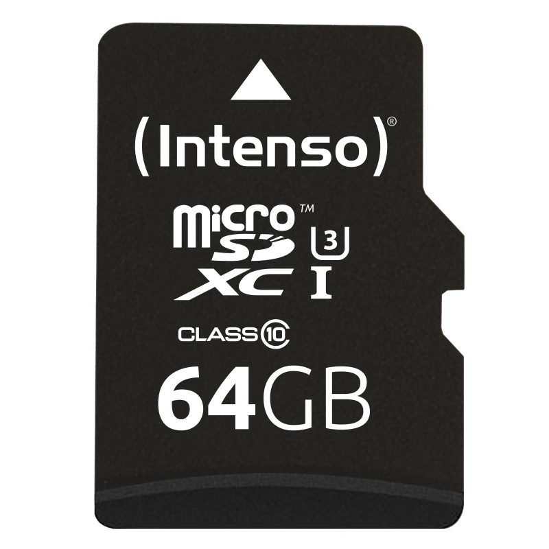 TARJETA MEMORIA MICRO SD INTENSO 64GB PROFESIONAL V30 + ADAPTADOR SD