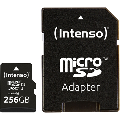 TARJETA MEMORIA MICRO SD INTENSO 256GB UHS-I CL10 + ADAPTADOR SD