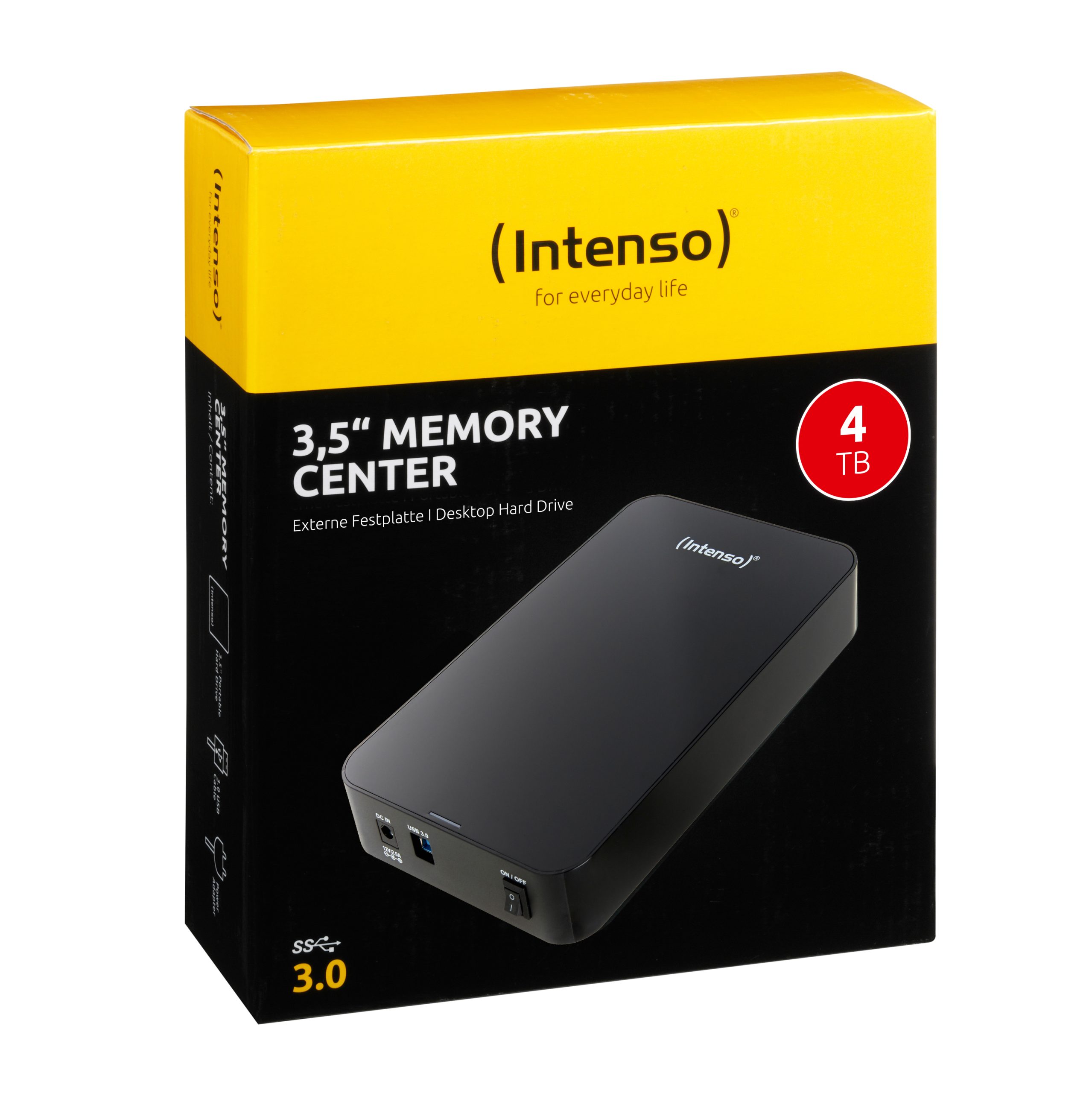 DISCO DURO EXTERNO HDD INTENSO 4TB 3.5" USB 3.0 NEGRO