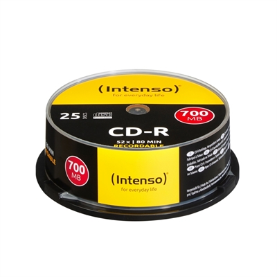 TARRINA DE CD-R VIRGENES INTENSO 700MB/80 MIN 25 UNIDADES