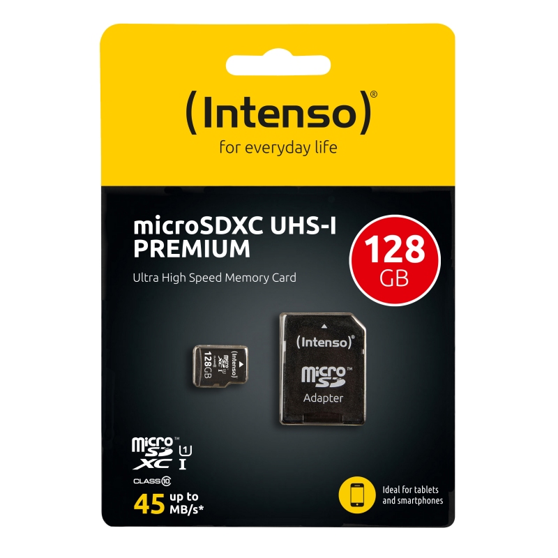 TARJETA MEMORIA MICRO SD INTENSO 128GB UHS-I CL10 + ADAPTADOR SD