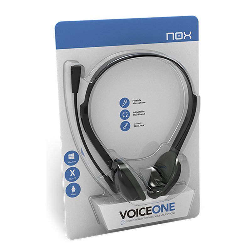AURICULAR ESTEREO NOX VOICE ONE MICROFONO 2X JACK